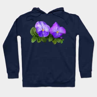 Pale Purple and White Pansy Couple Hoodie